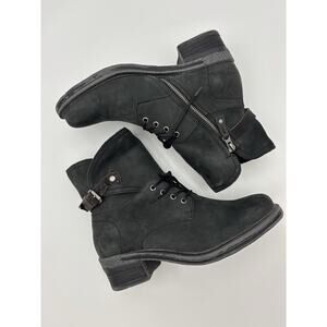 OTBT Gallivant Ankle Boots Lace Up Soft Black Grey Size 8.5